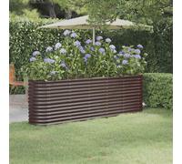vidaXL Letto Giardino Acciaio Zincato 224x40x68cm Marrone