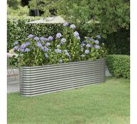 vidaXL Letto Giardino Acciaio Zincato 260x40x68cm Argento