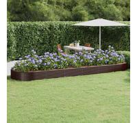 vidaXL Letto Giardino Acciaio Zincato 523x140x36 cm Marrone