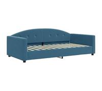 Letto giornaliero 100 x 200 cm, tessuto di velluto blu, moderno per soggiorno e camera da letto, comodo e durevole, ideale per letti ospiti e piccoli spazi