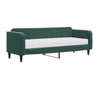 Letto giornaliero con materasso 80 x 200 cm in velluto verde scuro - Moderno letto per camera degli ospiti e piccoli spazi, durevole e confortevole - Soluzione salvaspazio per una vita elegante