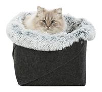 Letto Harvey, rotondo, in feltro, 33 x 27 cm, colore: antracite/bianco