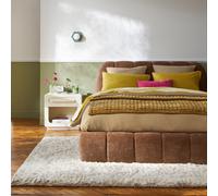 Letto imbottito con rete a molle, Nuria Marrone 160 x 200 cm