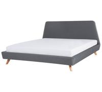 Letto Imbottito Grigio a Doghe Testiera Alta Inclinata 180 x 200 cm Vienne