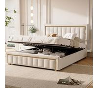 Letto Imbottito Matrimoniale, 160 x 200 Letti Contenitore Matrimoniali con testiera, Letti Matrimoniale Moderno con idraulico Contenitore, Struttura Letto Giroletto Matrimoniale Bed Frame