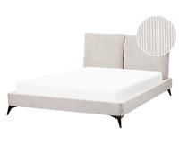 Letto imbottito moderno in velluto a coste beige 140 x 200 cm Melle