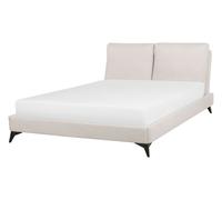 Letto imbottito moderno in velluto beige 140 x 200 cm con rete a doghe Melle