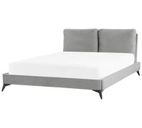 Letto imbottito moderno in velluto grigio 160 x 200 cm Melle