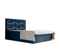 Letto imbottito per camera da letto, Forest, 140 x 200 x 123 cm, con spazio di archiviazione, con imbottitura monolite di alta qualità, altezza del sonno confortevole 50 cm ed elegante testiera, molle