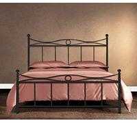 Letto in Ferro Battuto Una piazza e mezza o Matrimoniale Francese per Rete Fuori Misura NIZZA da 140 a 155 cm e da 185 a 200 cm Prodotto Artigianale Vari Colori (Per Rete 150x190, Antracite (Nero) )