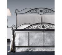 Letto In Ferro Matrimoniale Sorrento Grigio Supporti per Rete Sospesa, Cuscini