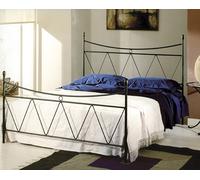 Letto In Ferro Una Piazza e Mezza MARIKA Nero grafite e Ganci per Rete sospesa