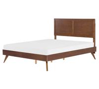 Letto in Legno Marrone Scuro Rete a Doghe Stile Classico 160 x 200 cm Istres