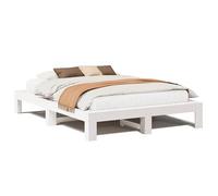 Letto in legno massiccio senza materasso, 140 x 200 cm, in legno di pino bianco, durevole e stabile, per camera da letto, aspetto naturale ed ecologico, facile da montare