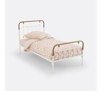 Letto in metallo acciaio Asper Bianco 90 x 190 cm