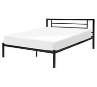 Letto in metallo nero con rete a doghe 160 x 200 cm testata moderna camera da letto