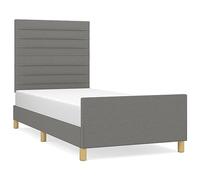 Letto in tessuto grigio scuro con testiera regolabile modello 90x190 cm
