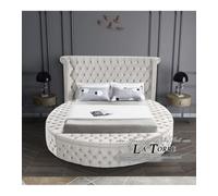 Letto king size matrimoniale rotondo contenitore Moderno velluto o ecopelle qual