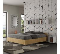 Letto legno matrimoniale NUAMO 160x190 con o senza contenitore quercia natura