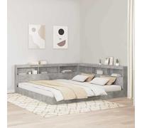 Letto Libreria Grigio cemento 180 x 200 cm Legno multistrato