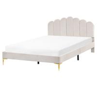 Letto matrimoniale 160 x 200 cm velluto EU con gambe in metallo testata e rete a