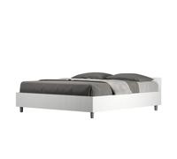 Letto Matrimoniale 160x190 cm con Rete e Contenitore Nuamo Frassino Bianco