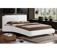 LETTO MATRIMONIALE A DUE PIAZZE CON DOGHE LETTI DESIGN MODERNO ECOPELLE BIANCO