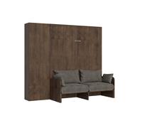 Letto Matrimoniale a Scomparsa Salvaspazio con Sofà Kentaro H210 cm Marrone