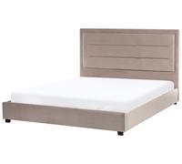 Letto matrimoniale ad acqua in velluto tortora 160 x 200 cm testata imbottita Ro