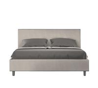 Letto matrimoniale ADELE con testata e Letto imbottiti, tessuto Labirinto 1 dimensioni 160x190 cm effetto Labirinto colore bianco
