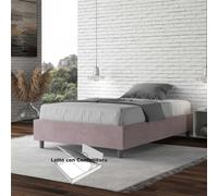 Letto Matrimoniale alla Francese AZELIA Con Contenitore, In Microfibra Dimensioni 140x200 cm giroletto imbottito in Microfibra colore Glicine glicine