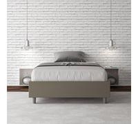 Letto Matrimoniale alla Francese AZELIA In Similpelle Dimensioni 140x200 cm giroletto imbottito effetto trapuntato colore Cappuccino cappuccino