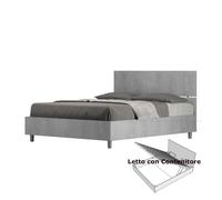 Letto Matrimoniale alla Francese con Contenitore, Modello DEMAS Dimensioni 140x200 cm Stile Minimal ed Essenziale Colore Cemento cemento