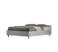 Letto Matrimoniale alla Francese con Contenitore, Modello NUAMO Testata bassa Dimensioni 140x190 cm Stile Minimal Testata Bassa Colore Cemento cemento