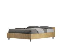 Letto Matrimoniale alla Francese Testata bassa Modello NUAMO Dimensioni 140x190 cm Stile Minimal Testata Bassa Colore Quercia quercia