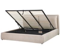 Letto matrimoniale beige con contenitore 180 x 200 cm Bayonna