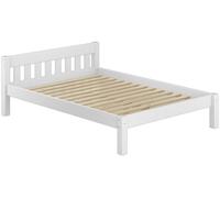 Letto matrimoniale bianco 160x200 in Pino massello con doghe rigide 60.38-16W