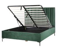 Letto Matrimoniale con Contenitore in Velluto 160 x 200 cm Verde Scuro