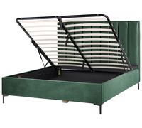 Letto Matrimoniale con Contenitore in Velluto 180 x 200 cm Verde Scuro Sezanne