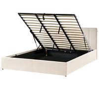 Letto Matrimoniale con Contenitore in velluto Beige chiaro 180 x 200 cm Dreux