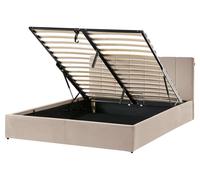 Beliani Letto Matrimoniale con Contenitore in velluto tortora 160 x 200 cm