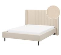 Letto matrimoniale con doghe 140 x 200 cm tessuto bou eige Villette