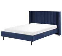 Letto matrimoniale con doghe 160 x 200 cm velluto blu marino Villette