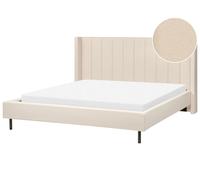 Letto matrimoniale con doghe 180 x 200 cm tessuto bou eige Villette