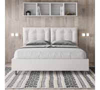 Letto matrimoniale con rete imbottito 160x190 similpelle bianco Annalisa
