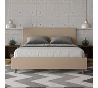 Letto matrimoniale contenitore imbottito 160x190 similpelle tortora Adele