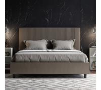 Letto matrimoniale contenitore imbottito in similpelle Cappuccino GOYA 160x190 [EEK: Non applicabile]