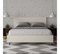 Letto matrimoniale contenitore in similpelle Bianco imbottito ADELE 160x190 cm [EEK: Non applicabile]