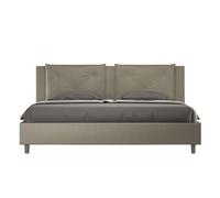 Letto Matrimoniale Extra Large 200x200 cm con Rete e Contenitore Appia Cappuccino