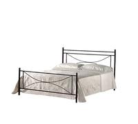 Letto Matrimoniale, Ferro BATTUTO, Modello Matilde, 100% Made in Italy (Avorio, Sfumature Oro)